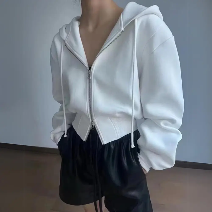Stilla | Cropped Zip-Up Hoodie