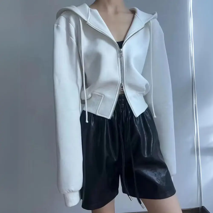 Stilla | Cropped Zip-Up Hoodie
