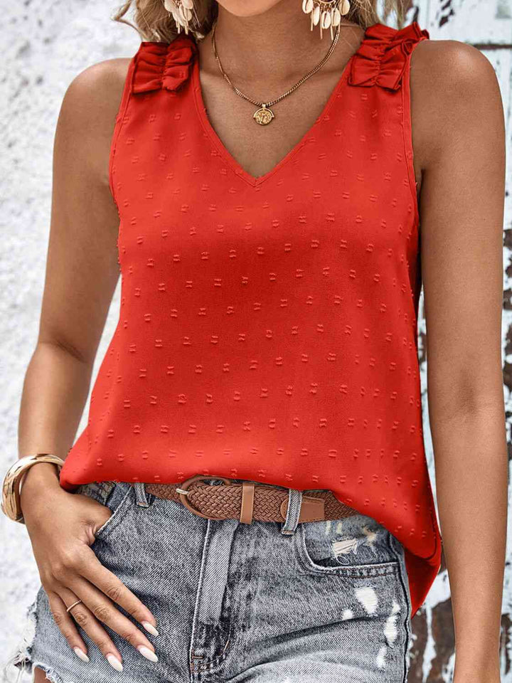 Stilla | Dot Shoulder Detail V-hals Tank