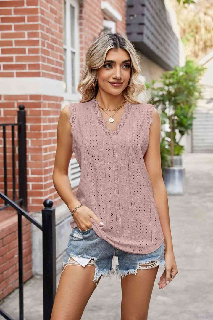 Stilla | Blondekant V-hals Tank