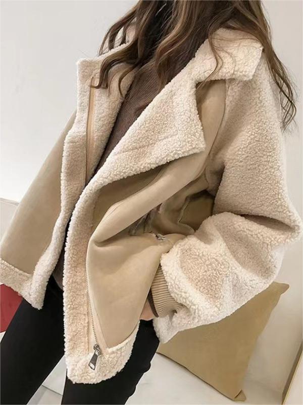 Stilla | Oversized Vegansk Syntetisk Wildlærjacke med Reverskrave