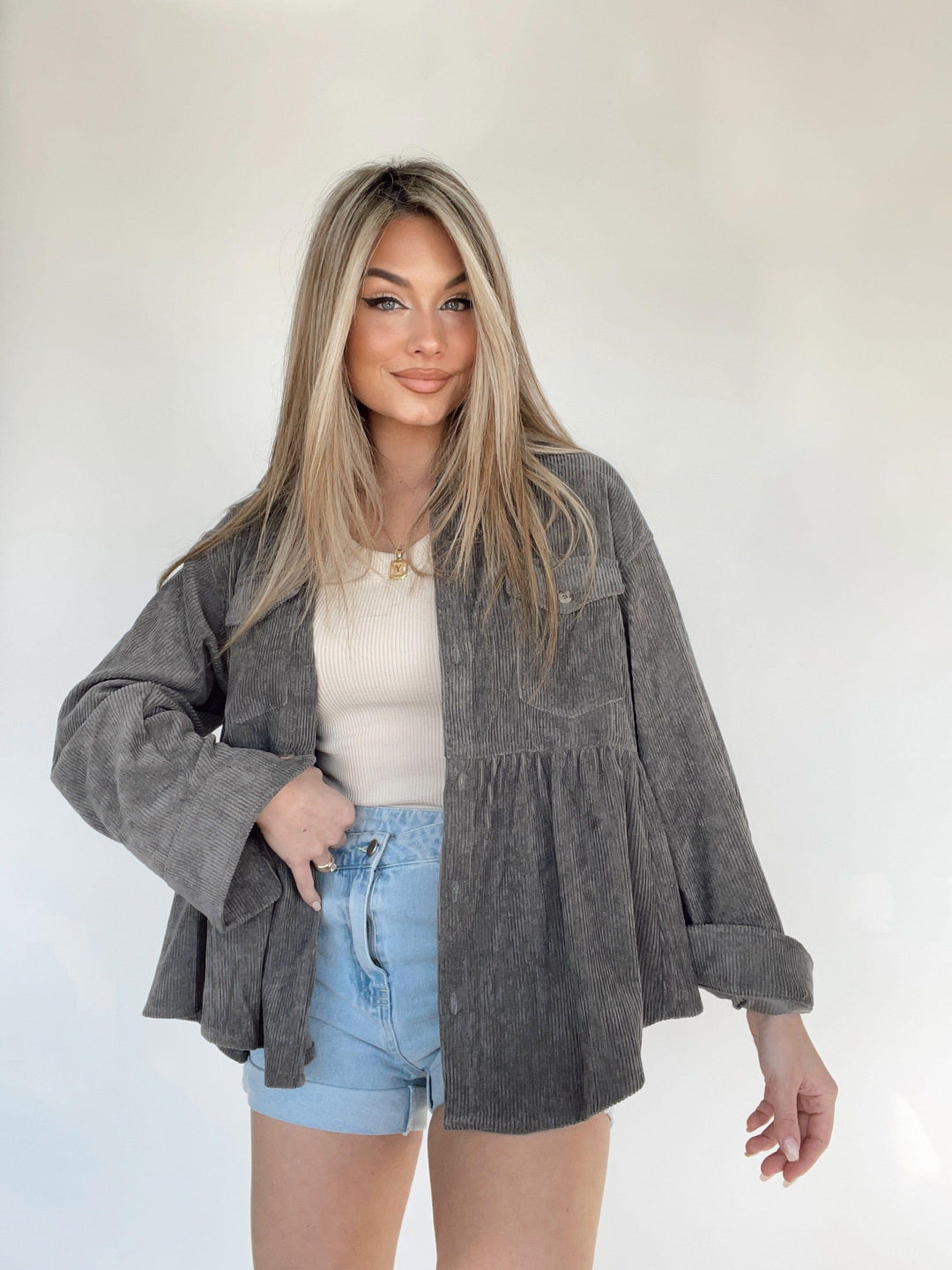 Stilla | Snøre Peplum Top
