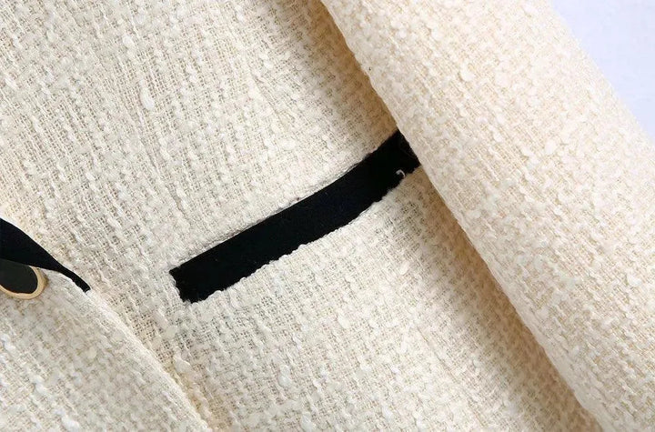 Stilla | Chic Off-White Tweed-Blazer Dame - Vintage - Patchwork