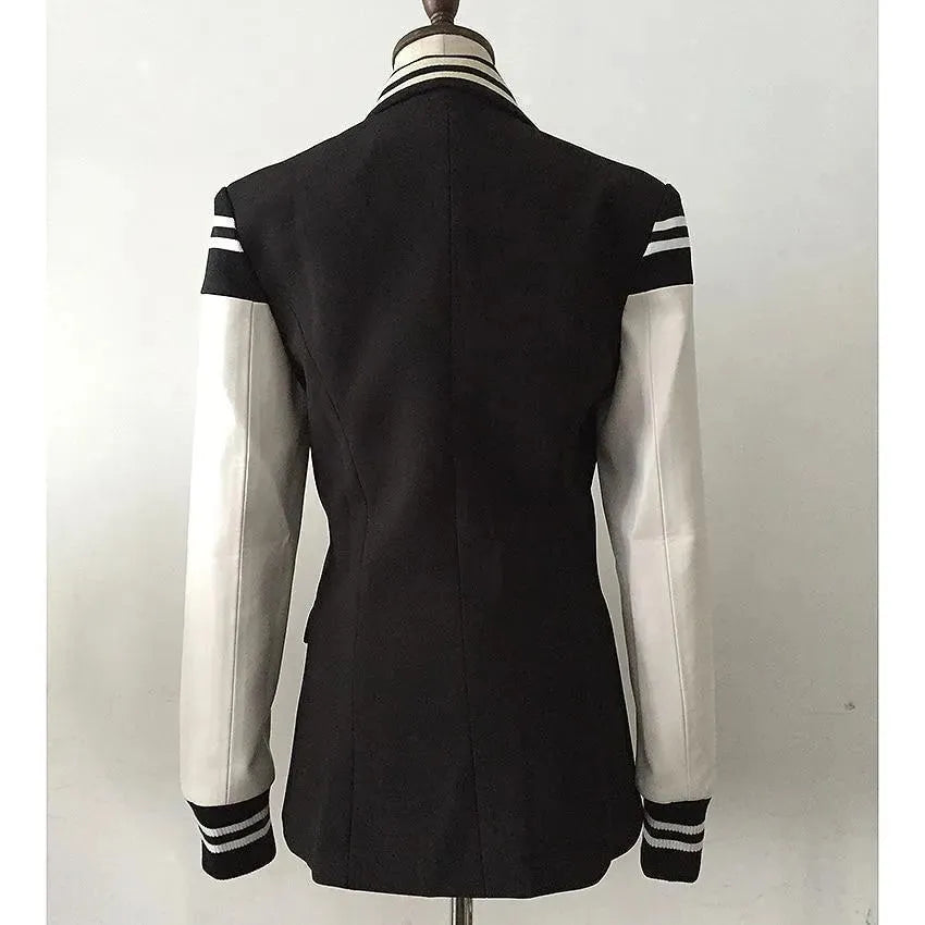 Stilla | Chloe Patchwork Læder Varsity Blazer Dame - Fritid - Patchwork