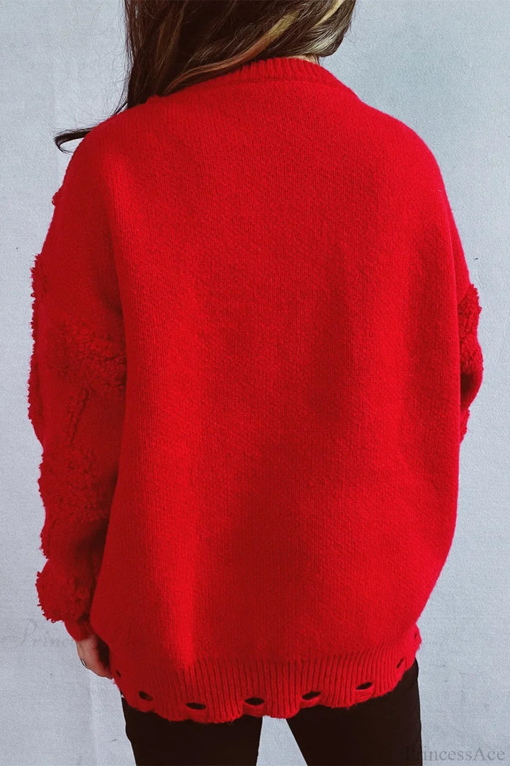Stilla | Jul 3D Træ Perle Solid Flocked Pullover