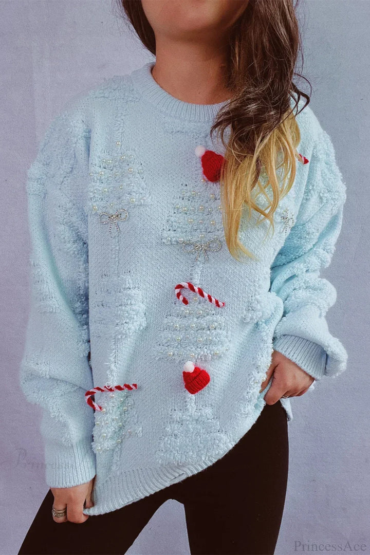 Stilla | Jul 3D Træ Perle Solid Flocked Pullover