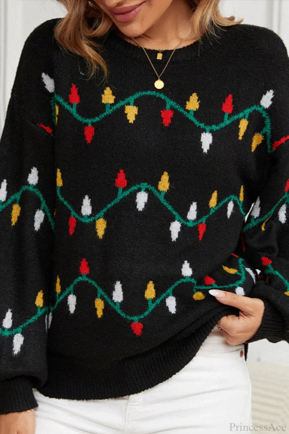 Stilla | Julelys Sød løs pullover Strikpullover