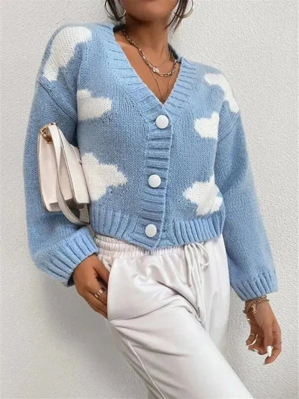 Stilla | Crop Dame Strikjakke Pullover