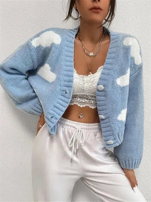 Stilla | Crop Dame Strikjakke Pullover