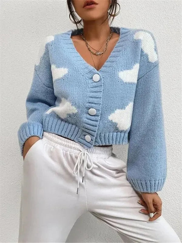 Stilla | Crop Dame Strikjakke Pullover