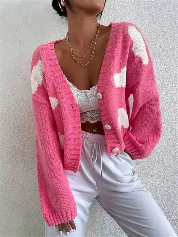 Stilla | Crop Dame Strikjakke Pullover
