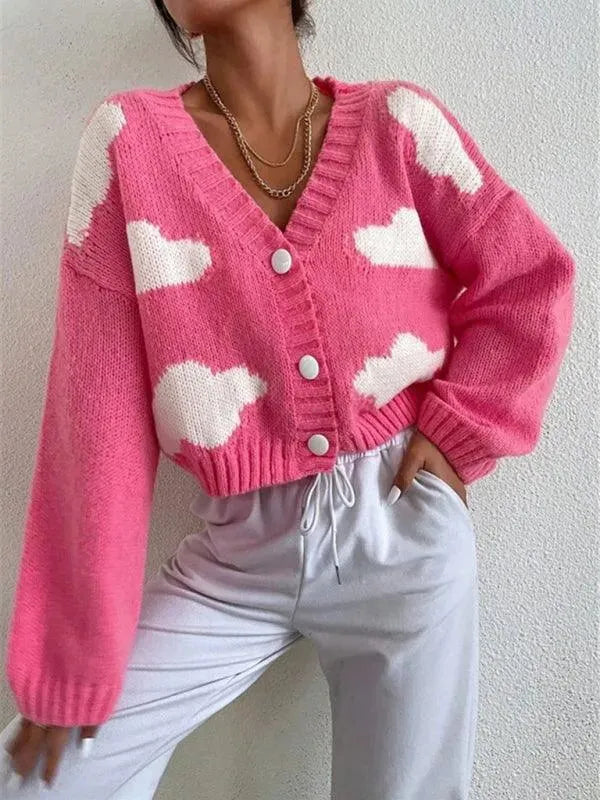 Stilla | Crop Dame Strikjakke Pullover