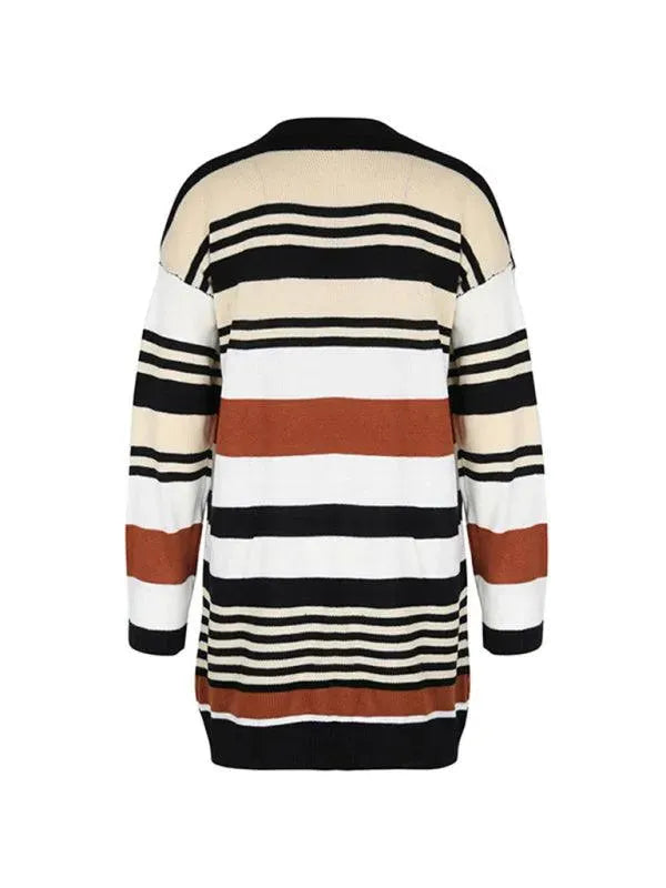 Stilla | Blok Lang Dame Strikjakke Pullover