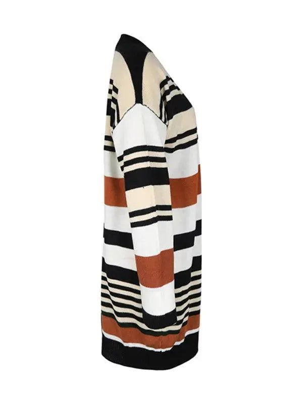 Stilla | Blok Lang Dame Strikjakke Pullover