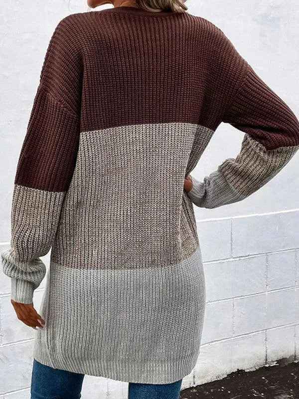 Stilla | Klassisk Dame Strikjakke Pullover i Blødt Strikdesign