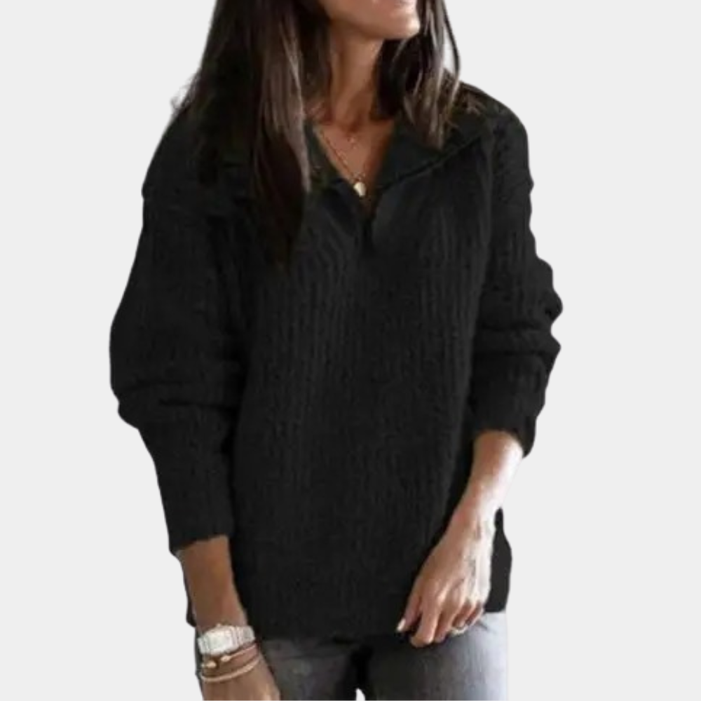 Stilla | Behagelig dame sweatshirt med halv lynlås