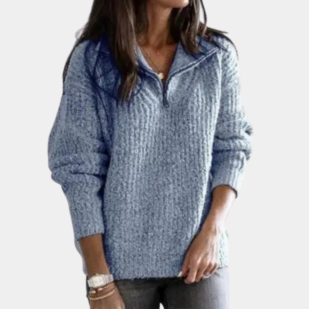 Stilla | Behagelig dame sweatshirt med halv lynlås