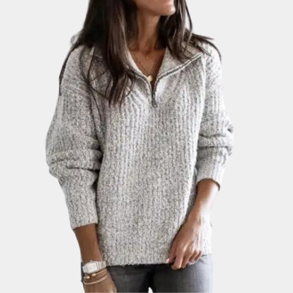 Stilla | Behagelig dame sweatshirt med halv lynlås