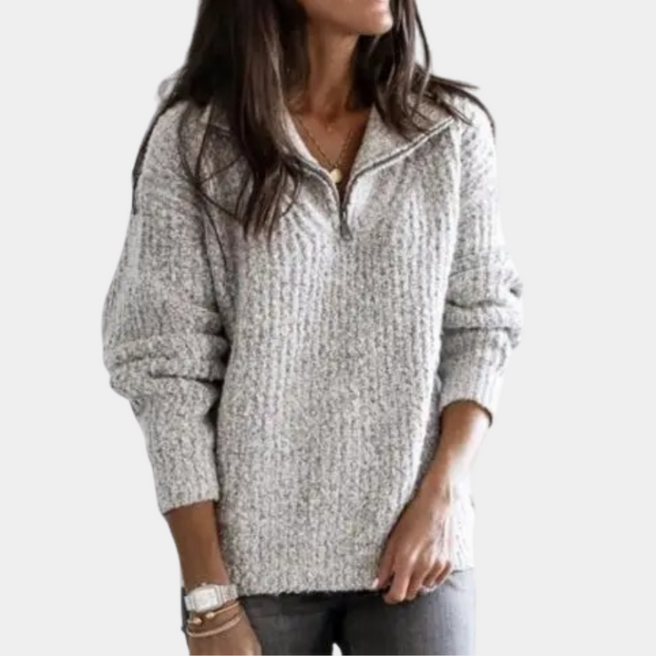 Stilla | Behagelig dame sweatshirt med halv lynlås