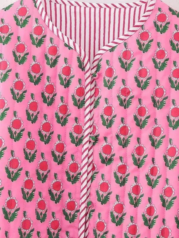 Stilla | Bomuldsblomster-steppjakke