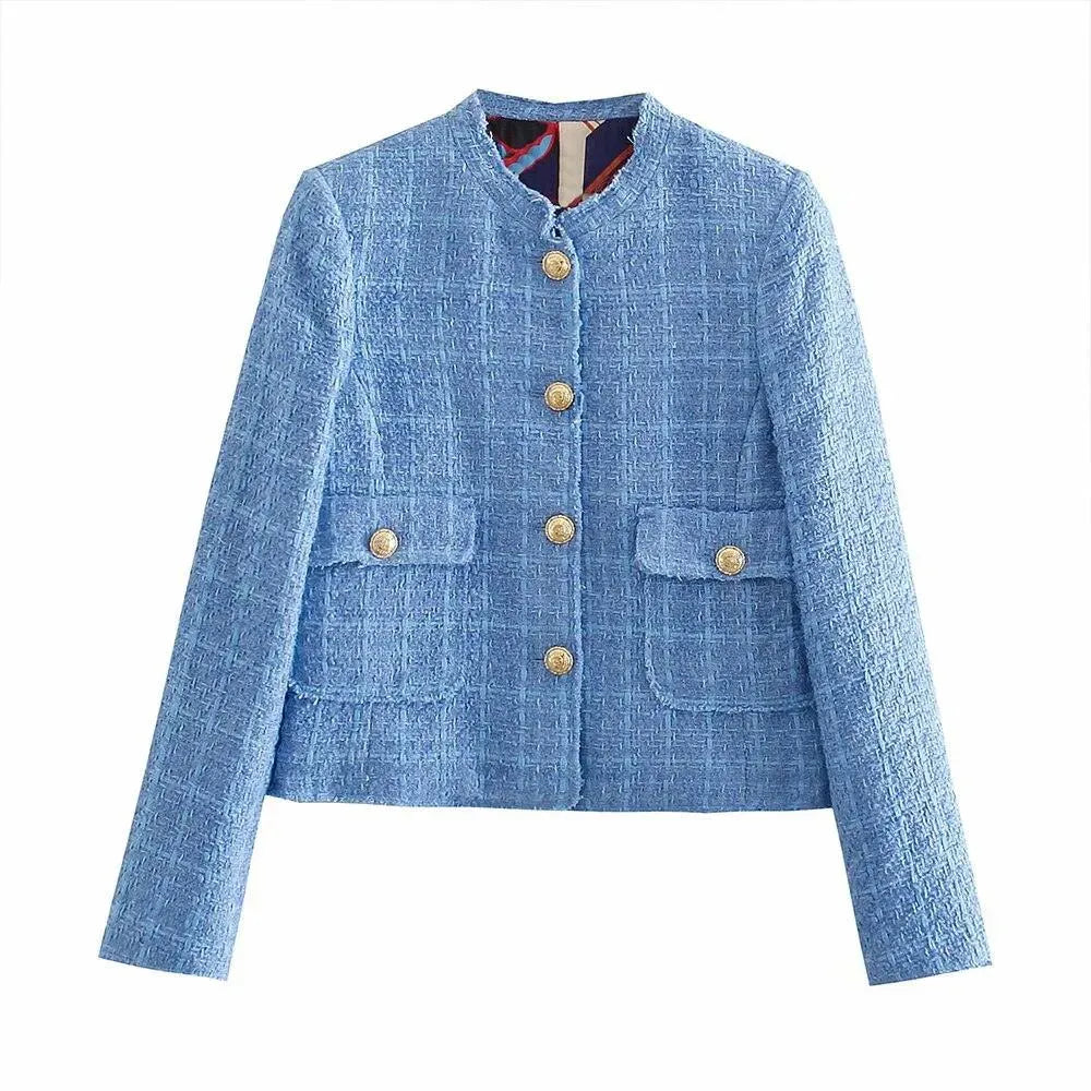 Stilla | Kort Tweed Jakke Blazer til Kvinder