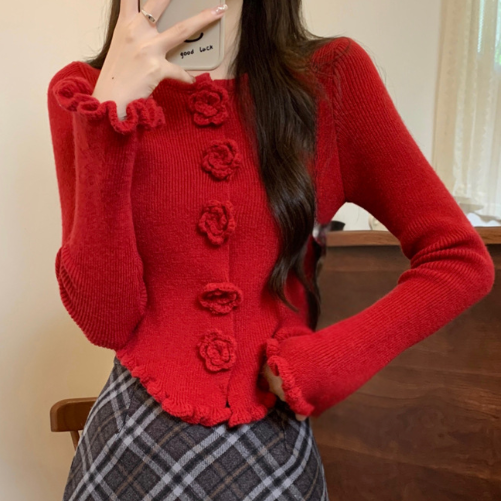 Stilla | Moderne Blomster Cardigan Til kvinder