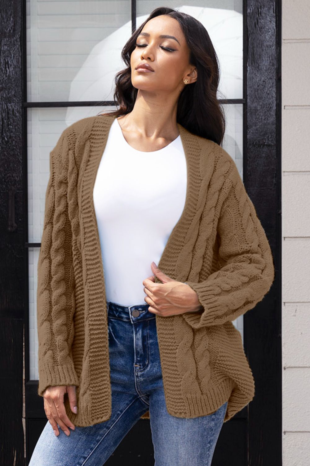 Stilla | Front Cable-Knit Cardigan