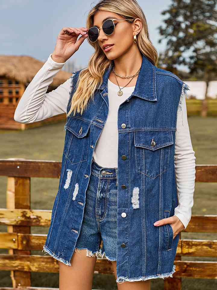 Stilla | Ærmeløs Denimjakke
