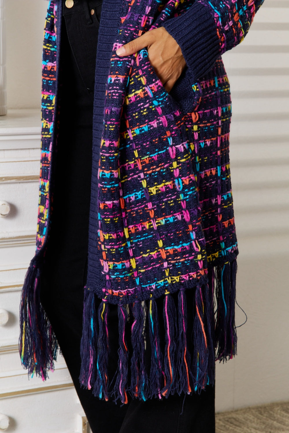 Stilla | Wings Fringe Hem Åben Front Cardigan