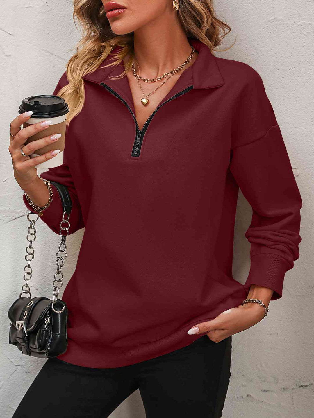 Stilla | op Droppet Skulder Sweatshirt