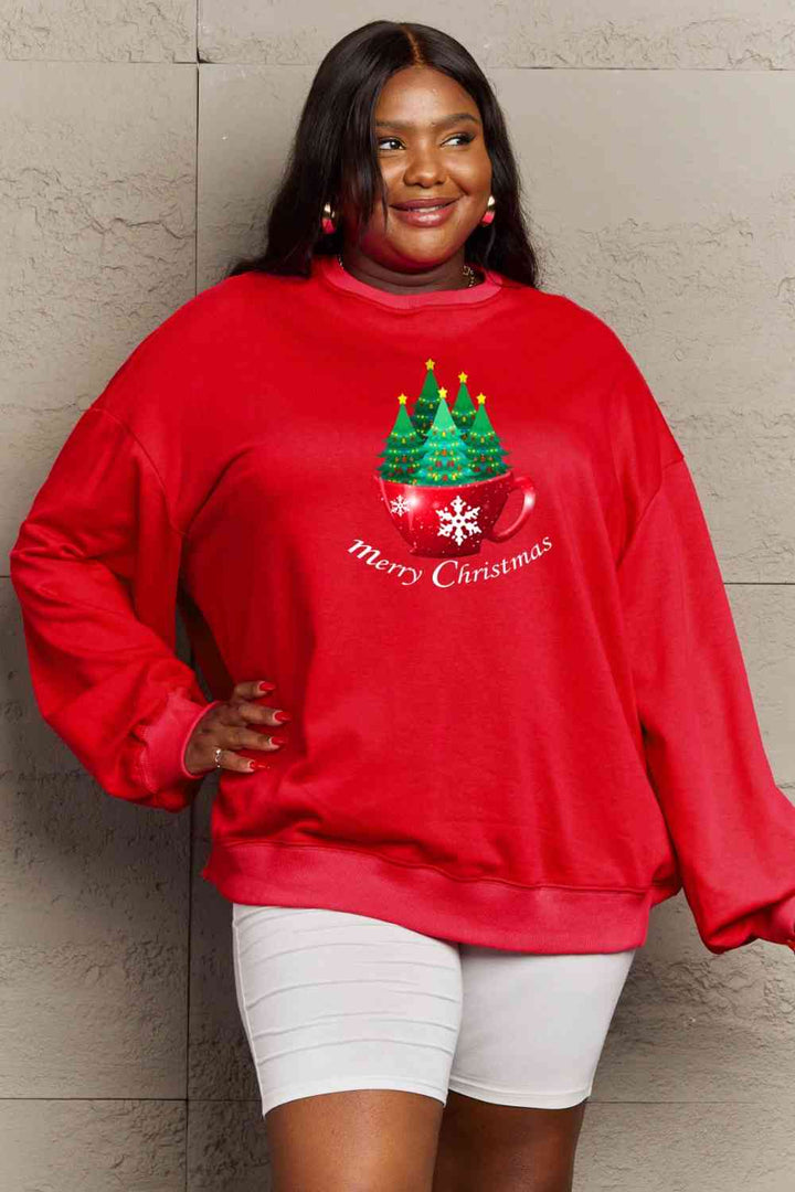 Stilla | Love Full Size Glædelig Jul Grafisk Sweatshirt