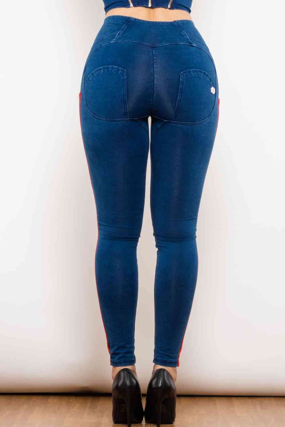Stilla | Stripe Lynlås Lukning Skinny Jeans