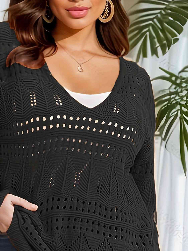 Stilla | Størrelse Åbenarbejdet Udsnit Langærmet Sweater
