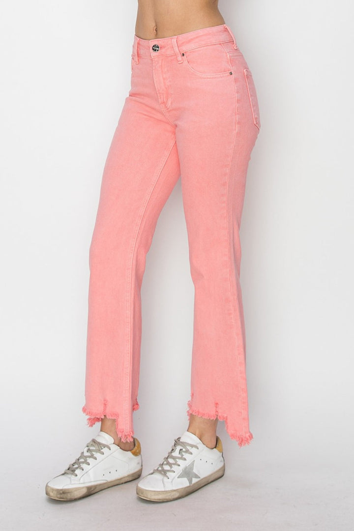 Stilla | Raw Hem Bootcut Jeans med Lommer