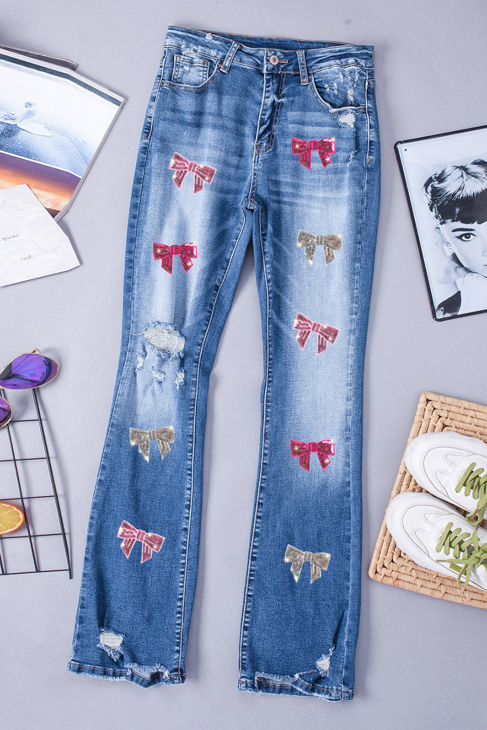 Stilla | Bue Distressed Bootcut Jeans