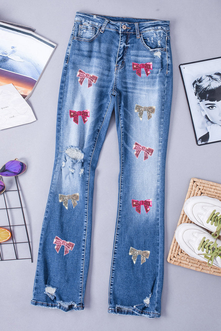 Stilla | Bue Distressed Bootcut Jeans