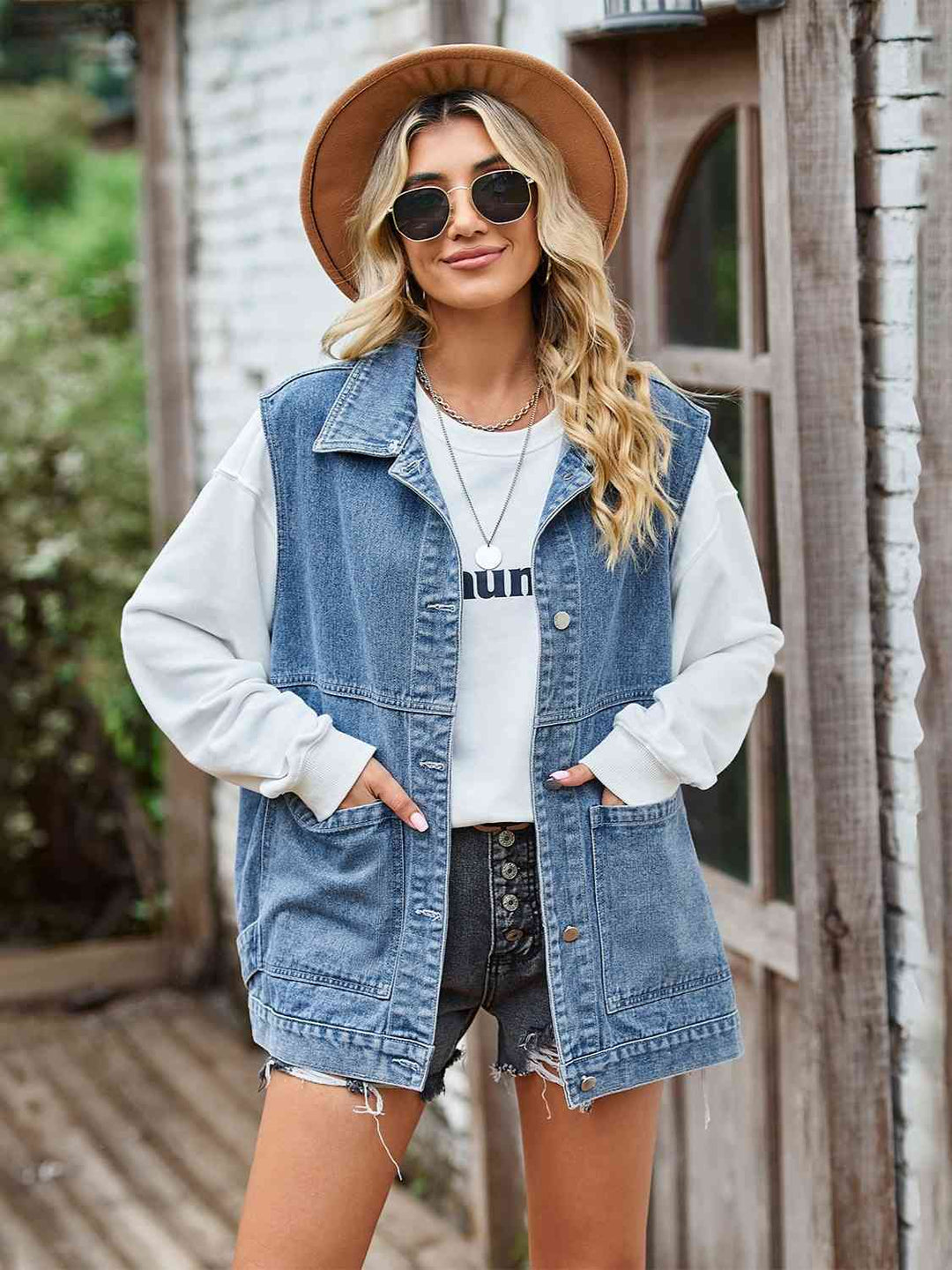 Stilla | Front Ærmeløs Denimjakke