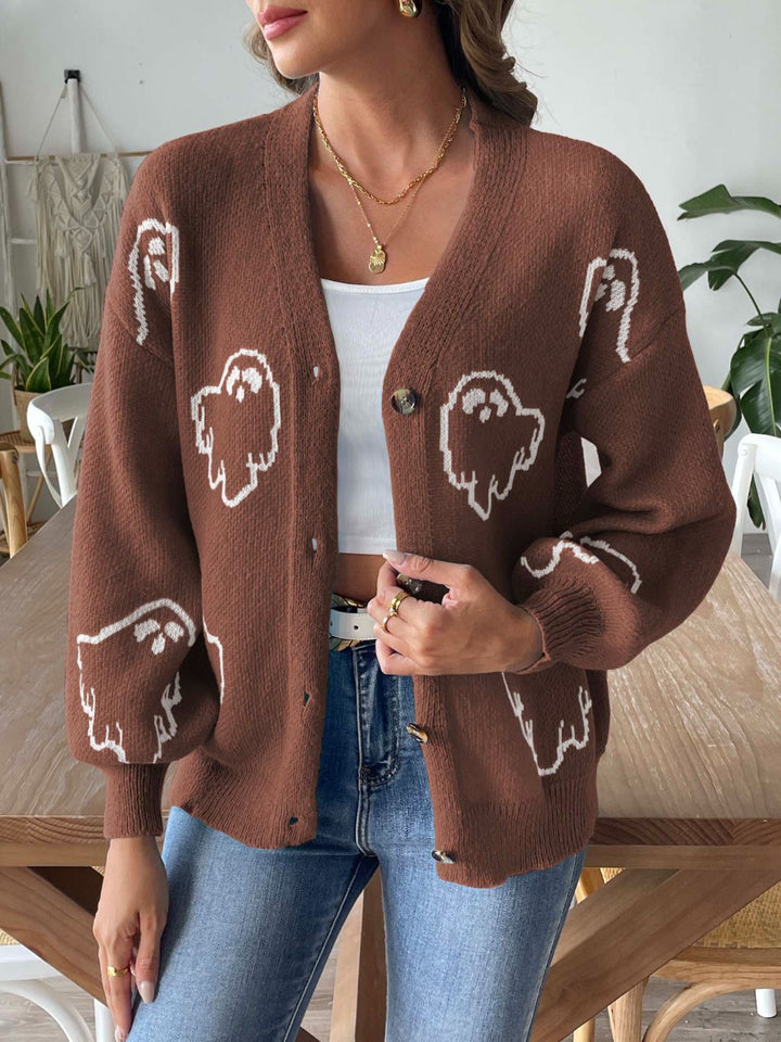 Stilla | V Hals Faldet Skulder Cardigan