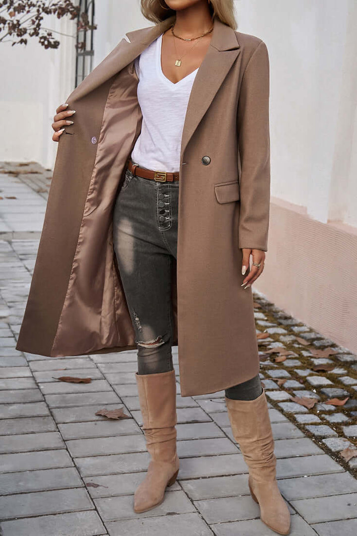 Stilla | Elegant Dobbeltknappet Langfrakke