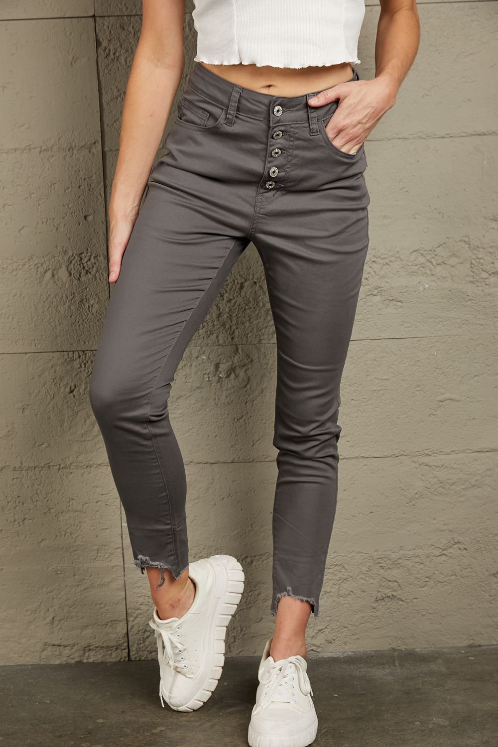 Stilla | Knapper Flue Kante Detalje Skinny Jeans