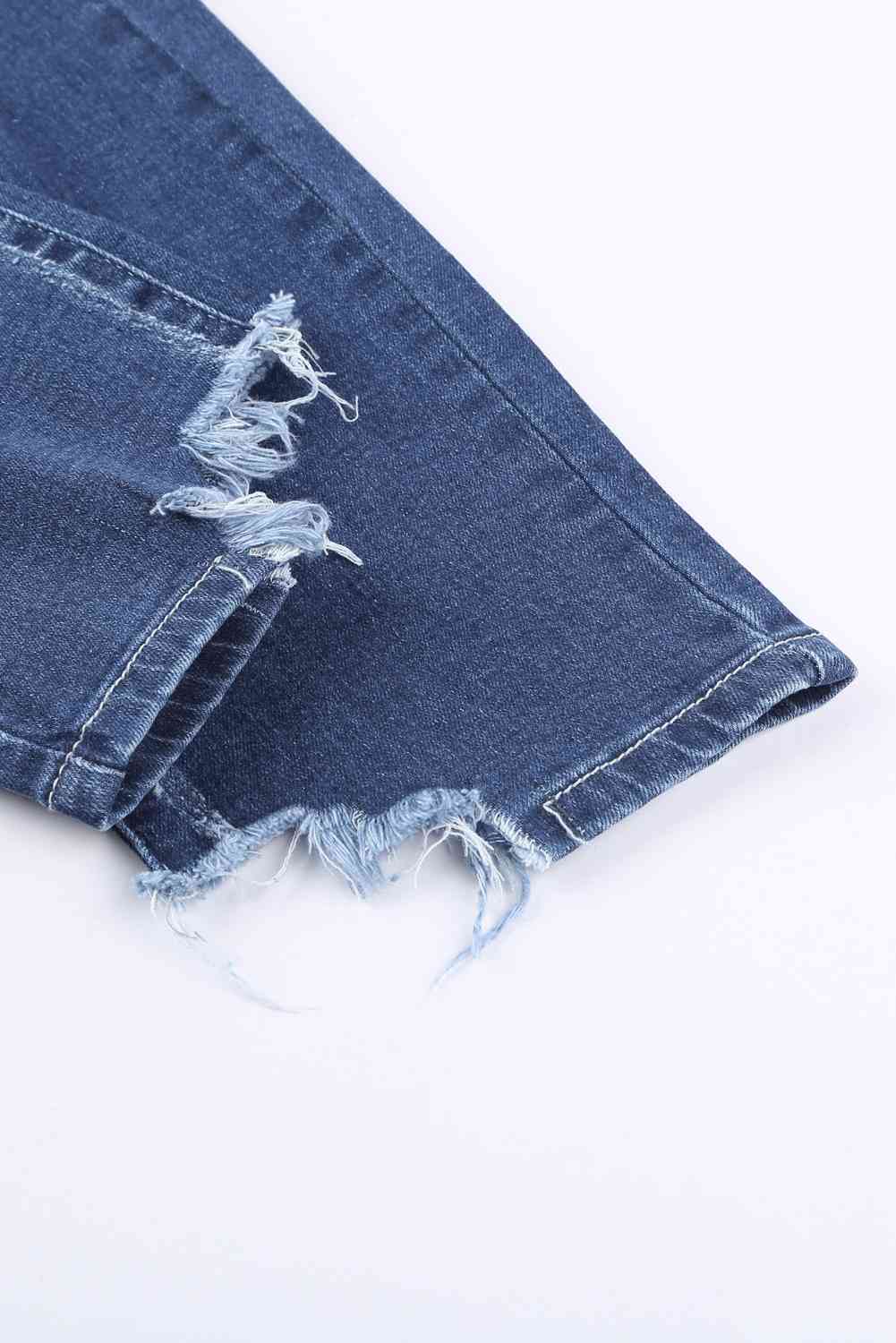 Stilla | Høj Talje Distressed Hem Detail Jeans