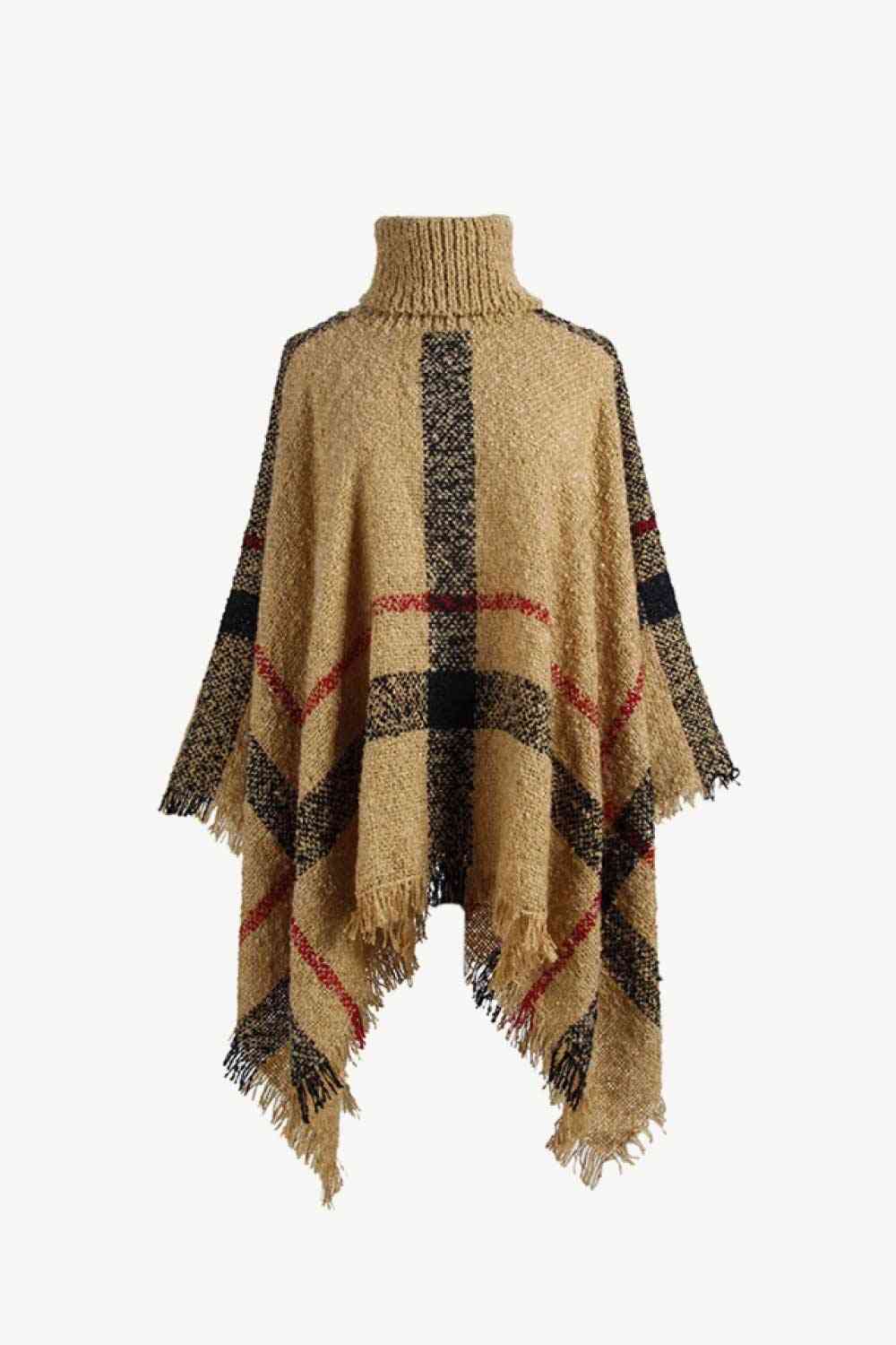 Stilla | Turtleneck Raw Hem Poncho