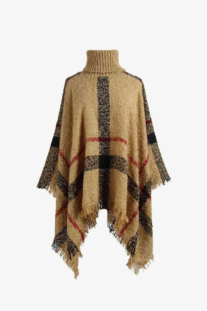 Stilla | Turtleneck Raw Hem Poncho