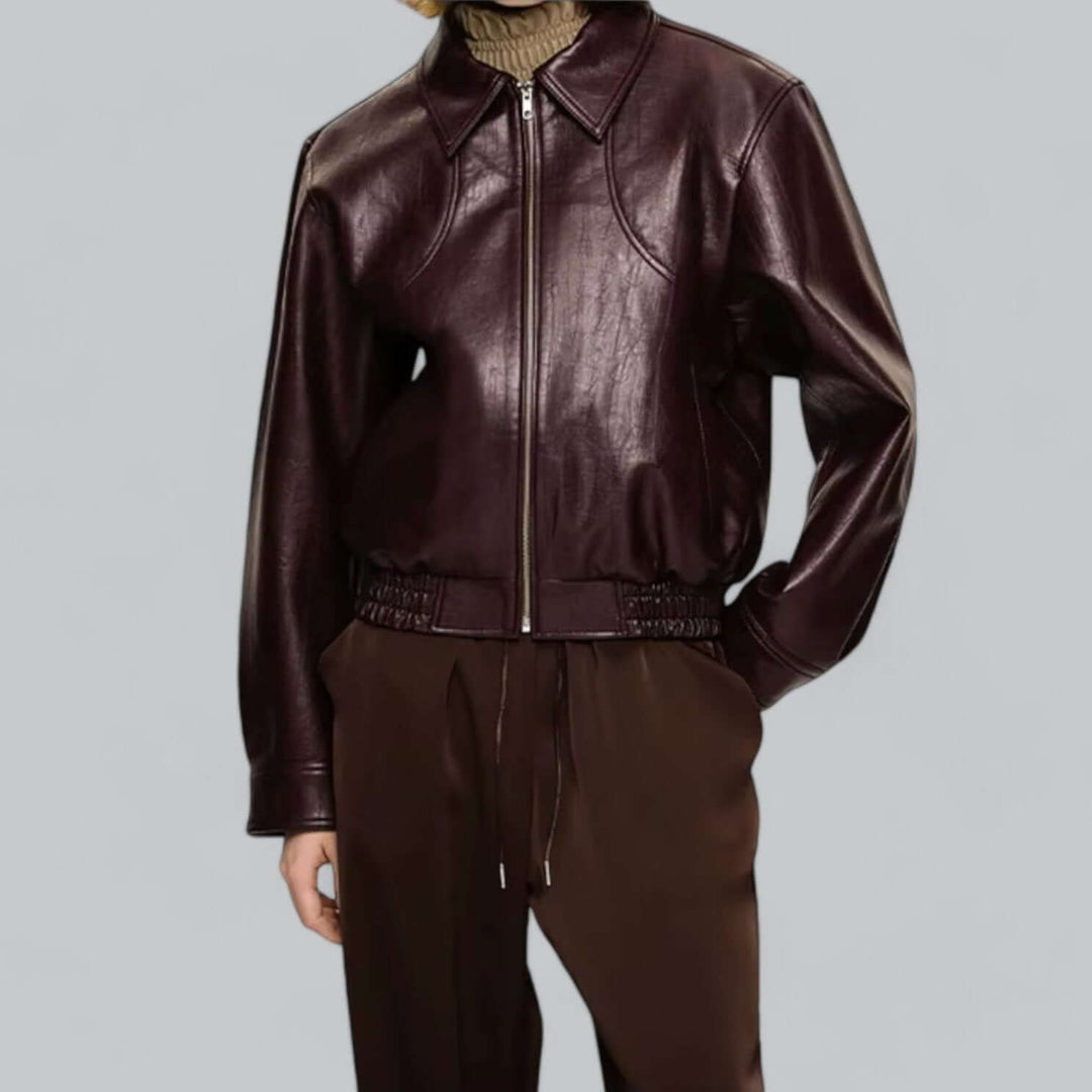 Stilla | Unisex Vintage Stil Læderlook Jakke