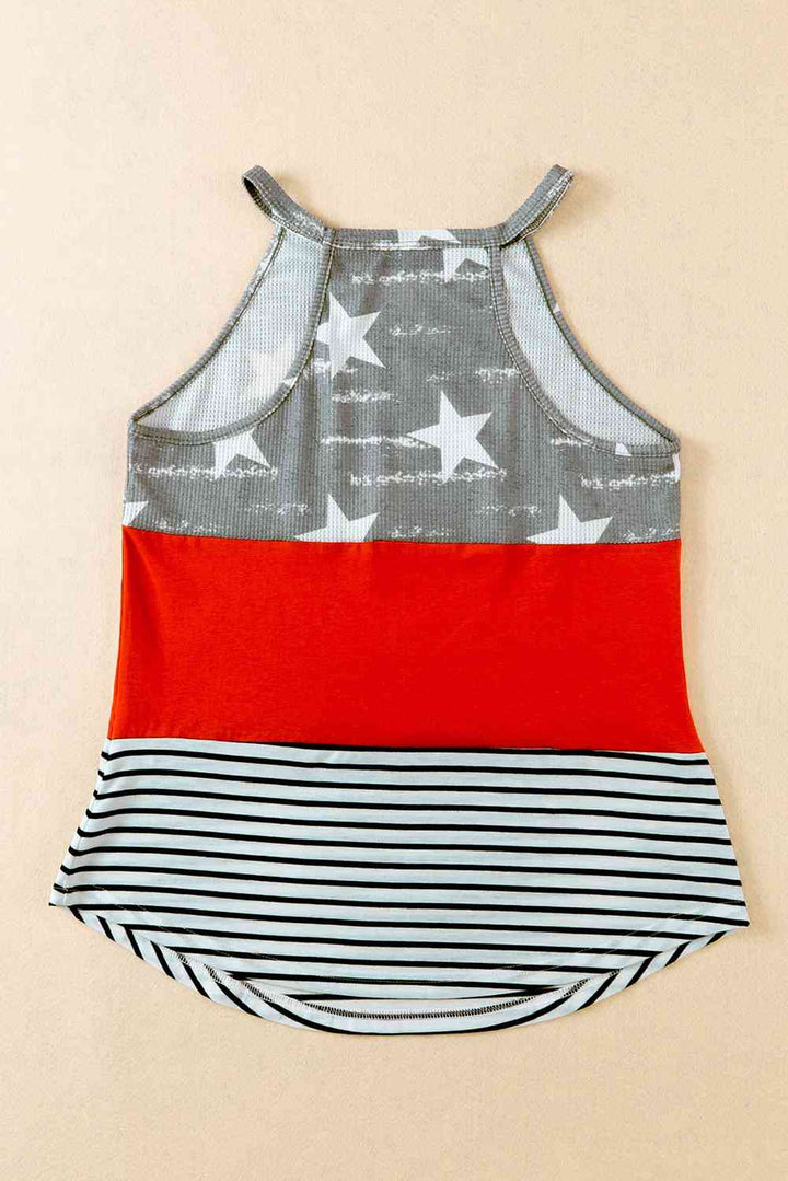 Stilla | Stripe Farveblok Buet Kant Tank