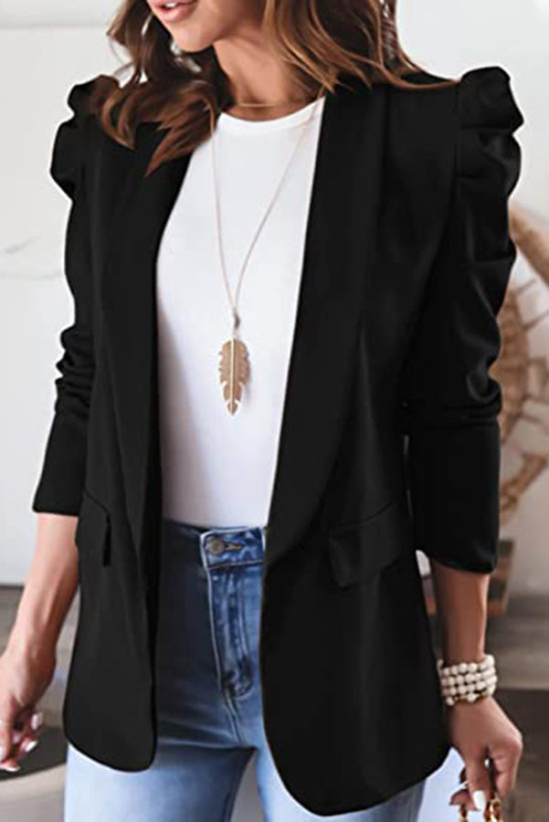 Stilla | Bubble Sleeve Åben Front Blazer