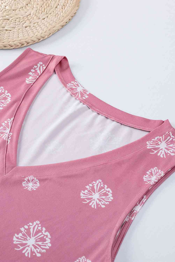 Stilla | Plus Size Printed V-hals Tank