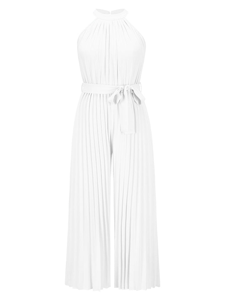 Stilla | Bundet Plisseret Ærmeløs Jumpsuit