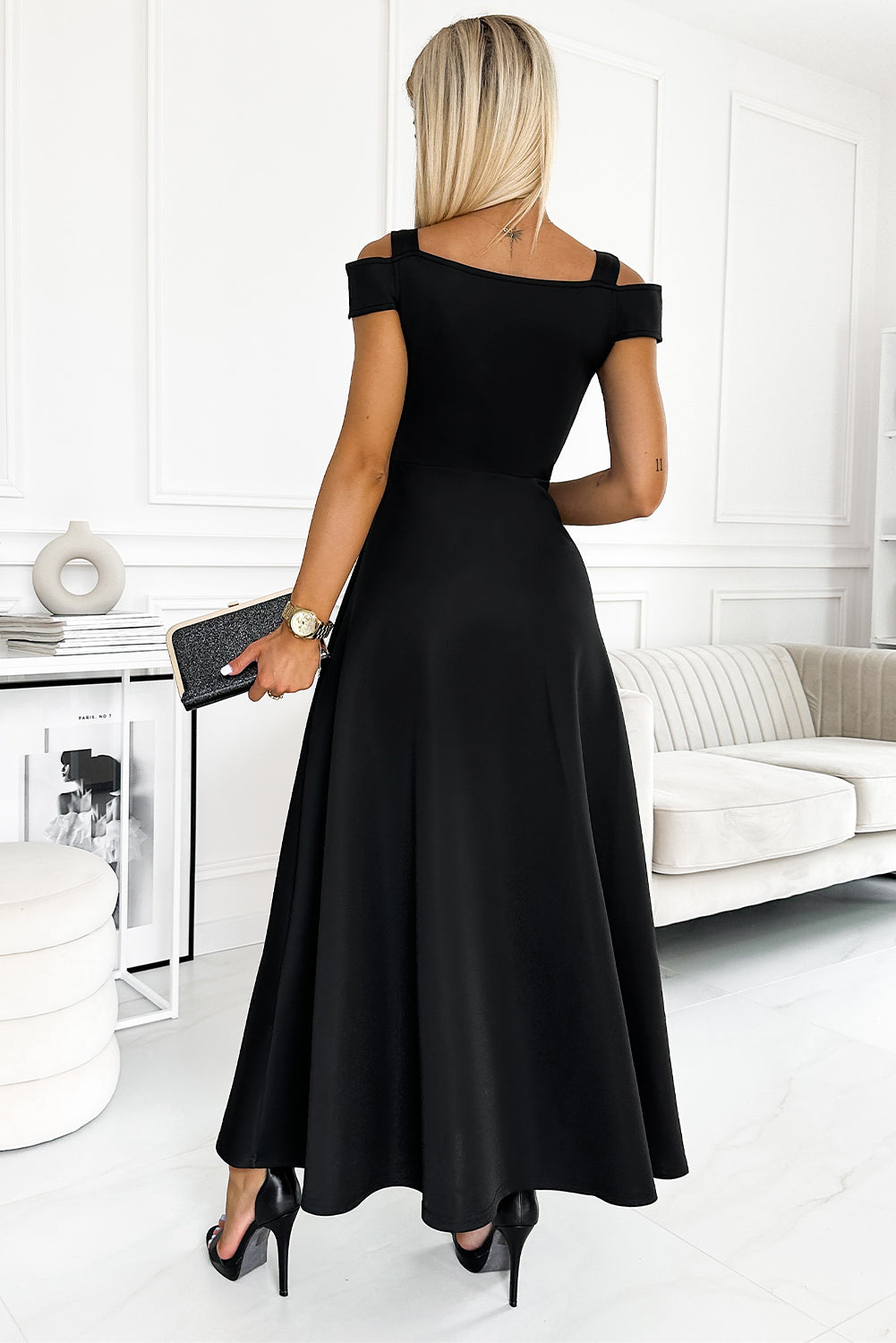 Stilla | Skulder Surplice Hals Maxi Kjole