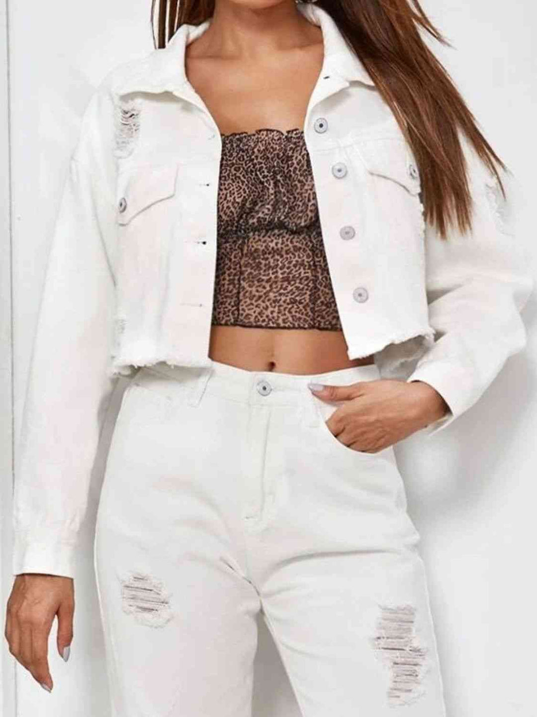 Stilla | Neck Dropped Shoulder Button-down Denim Jacket